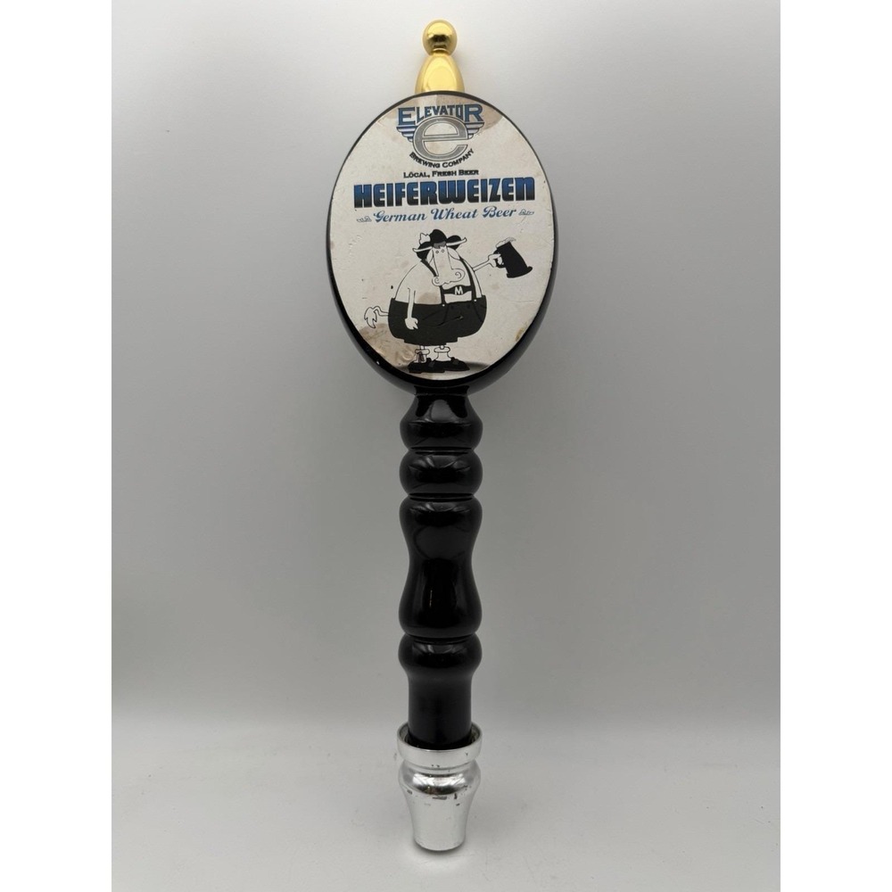 Vintage Elevator Brewing Co Heiferweizen Beer Tap Handle German Wheat Ale 12"